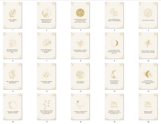 Money Abundance Affirmation Cards