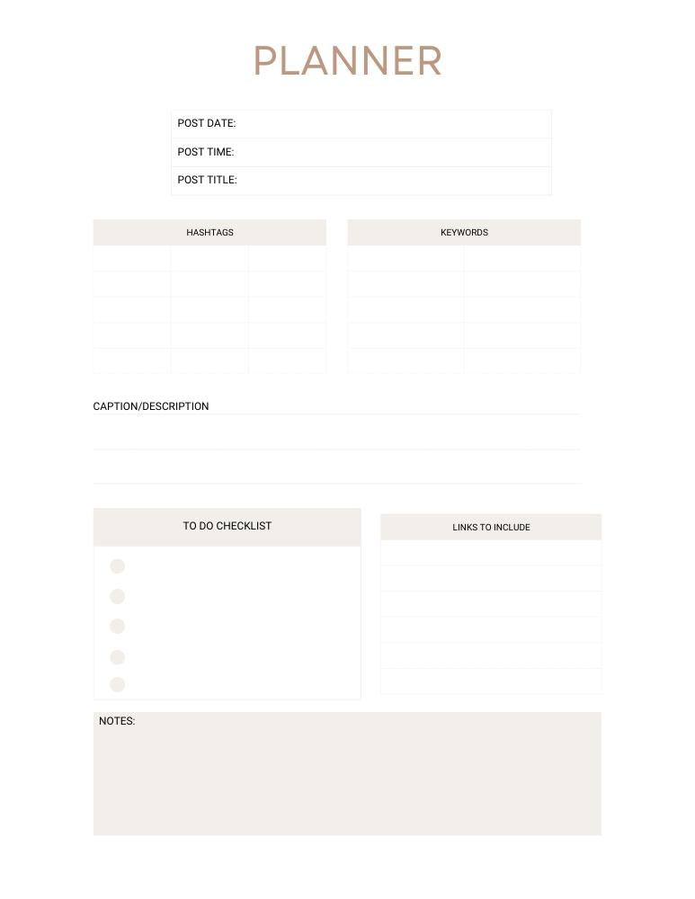 Complete Social Media Planner