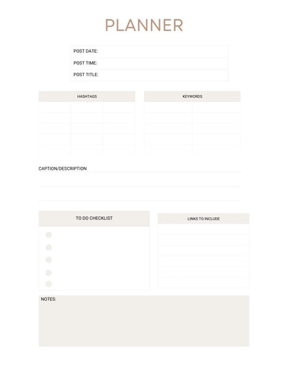 Complete Social Media Planner